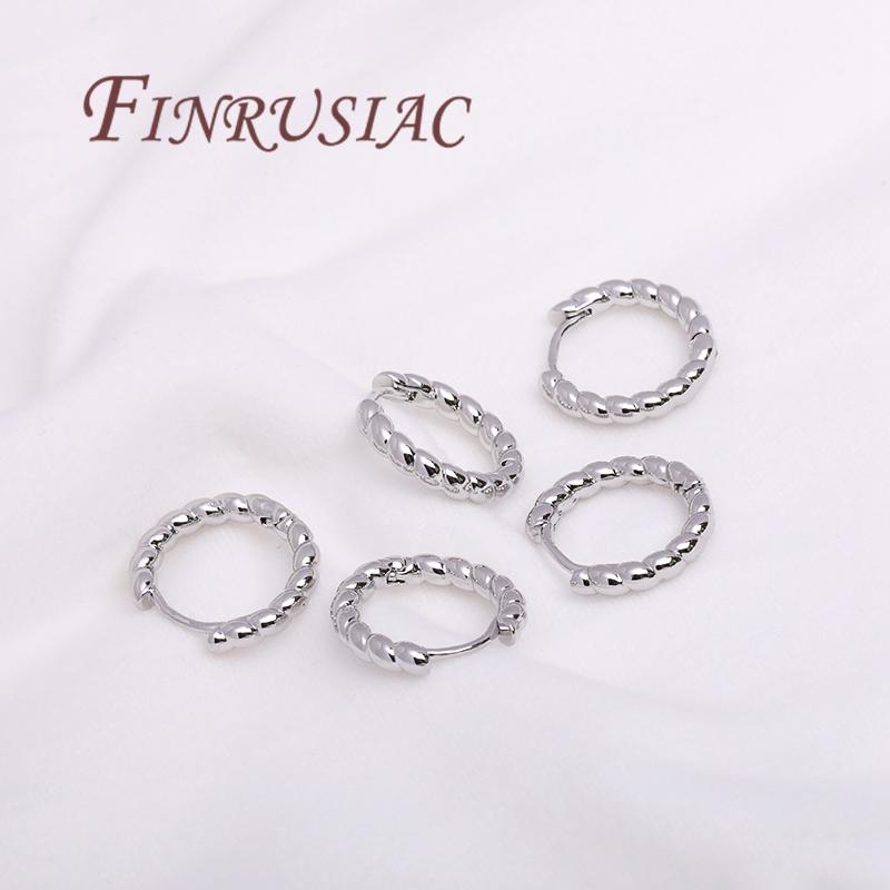 Fashion Hoops Earrings For Women Jewelry Accessories 18K Real Gold Plated Twist Circle Hoop Earring Female,Jewelry Gifts