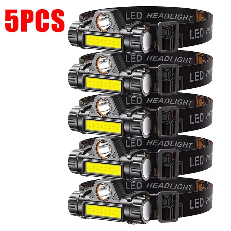 Superhelle Wiederaufladbare COB LED Stirnlampe Magnetische USB Stirnleuchte Outdoor Camping Wandern Angeln Lange Akkulaufzeit Wasserdicht