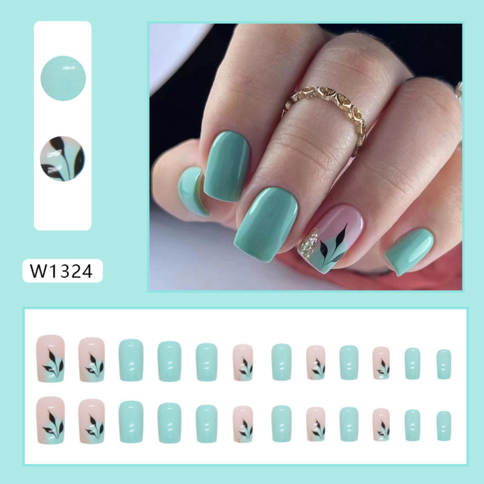 

24 шт. Накладные ногти, Носимые ногти, Ледяные прозрачные накладные ногти 5 мл One Size