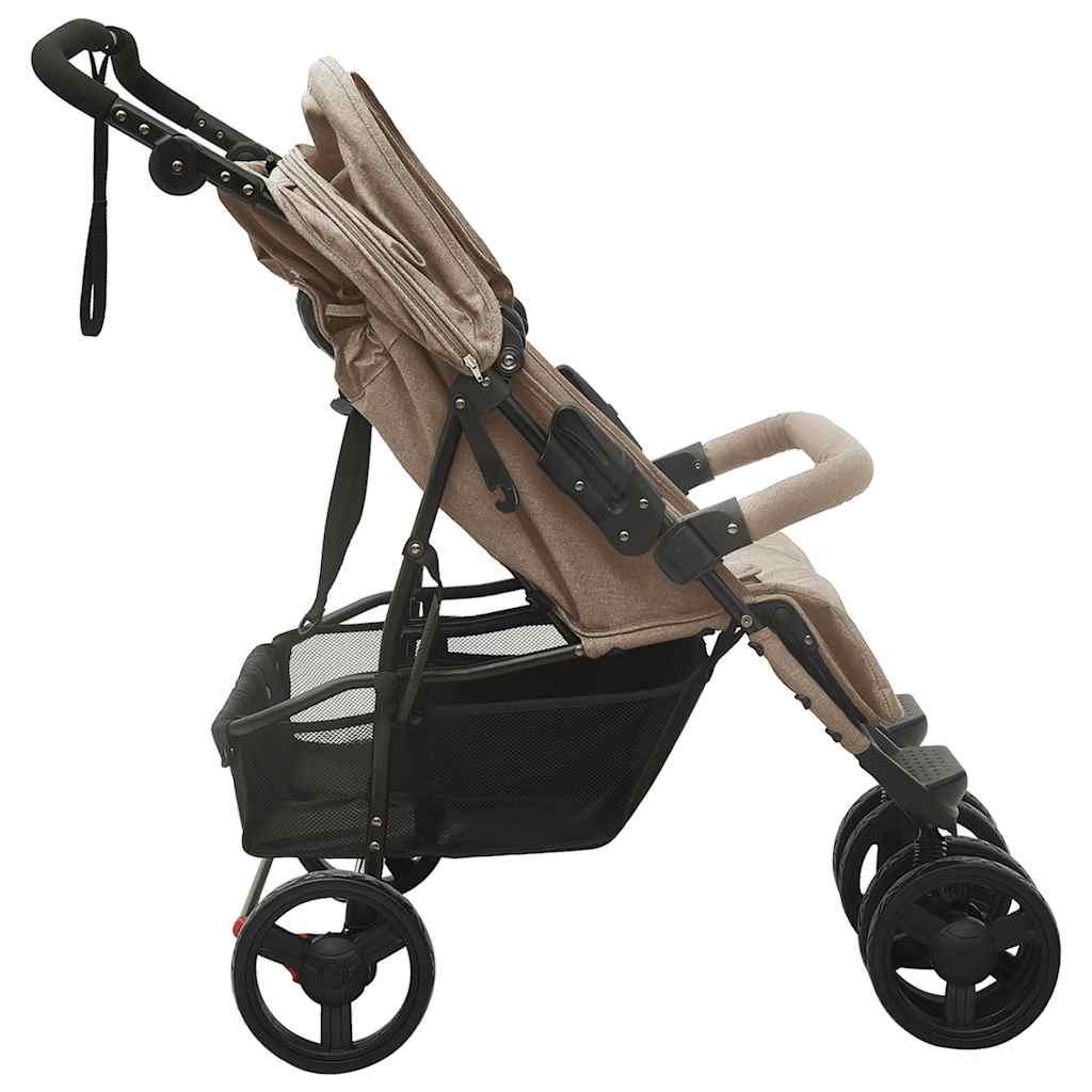 Twin Stroller Taupe Steel