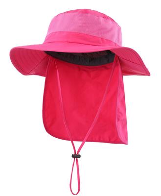 Outdoor Mesh Safari Hat with Wide Sun Farm Work UV Fishing Rose Red [Connectyle] Women's UPF50+ Brim, Protection, Hat, Protection, Gardening, Hat,