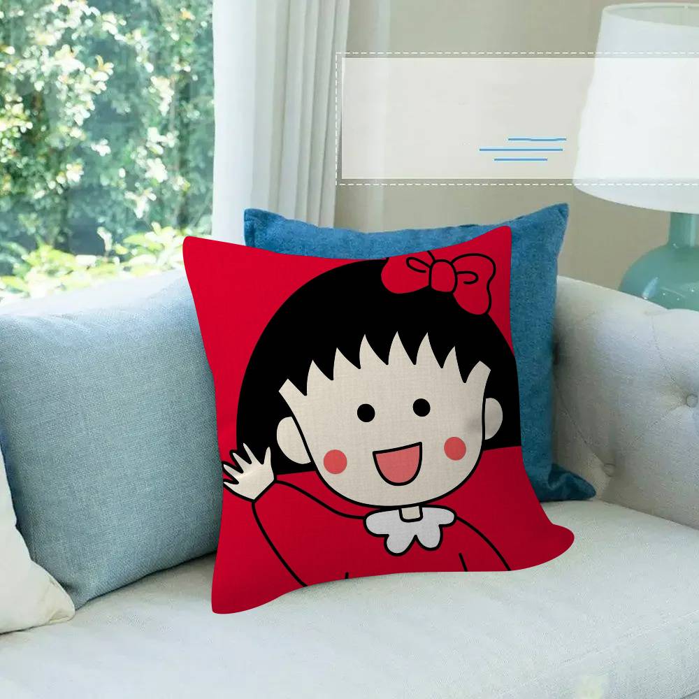 Cartoon Chibi Maruko-chan    Pillow Dust Cover Bedroom Kids Party Decoration Pillowcase Birthday Children Gift