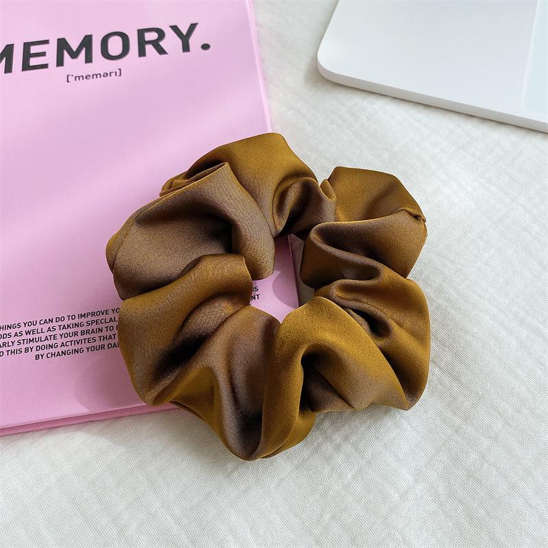 Oversized Glossy Surface Hair Scrunchies High Elasticity Ponytail Holder For Thick Hair Solid Color Aesthetic Tie
