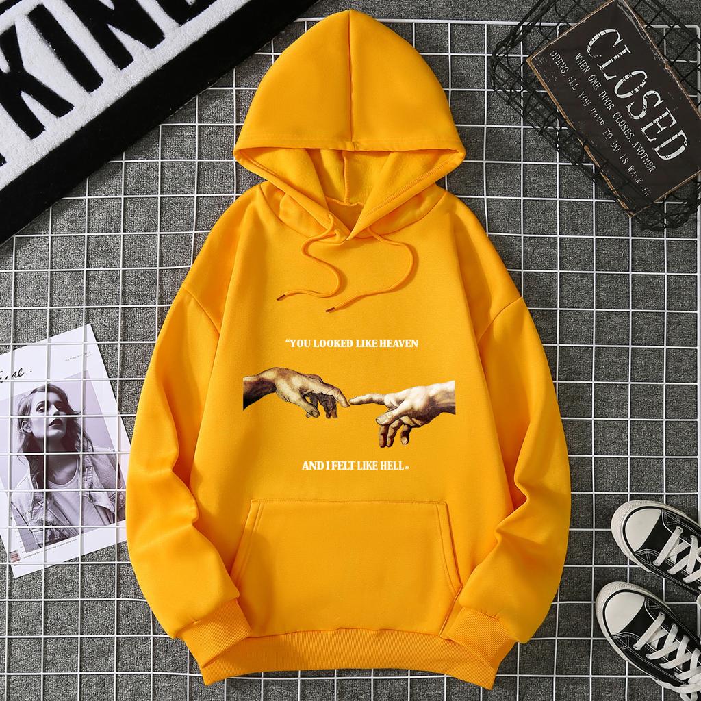 Letter Hooded Sweatshirt Casual Pullover 6812