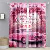 2 Stück puderfarben floral retro Auto Valentinstag Verdunkelungsvorhänge süßer Stil Schlafzimmer Wohnzimmer Stangentasche Dekoration