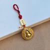 Luxury Metal Gourd Cinnabar Pendant Keychain Ornament