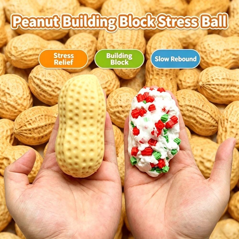 Handmade Crispy Peanut Squishy Shapeable Sensory Fidget Ball Blocks Filled Squishy Adult Kids
