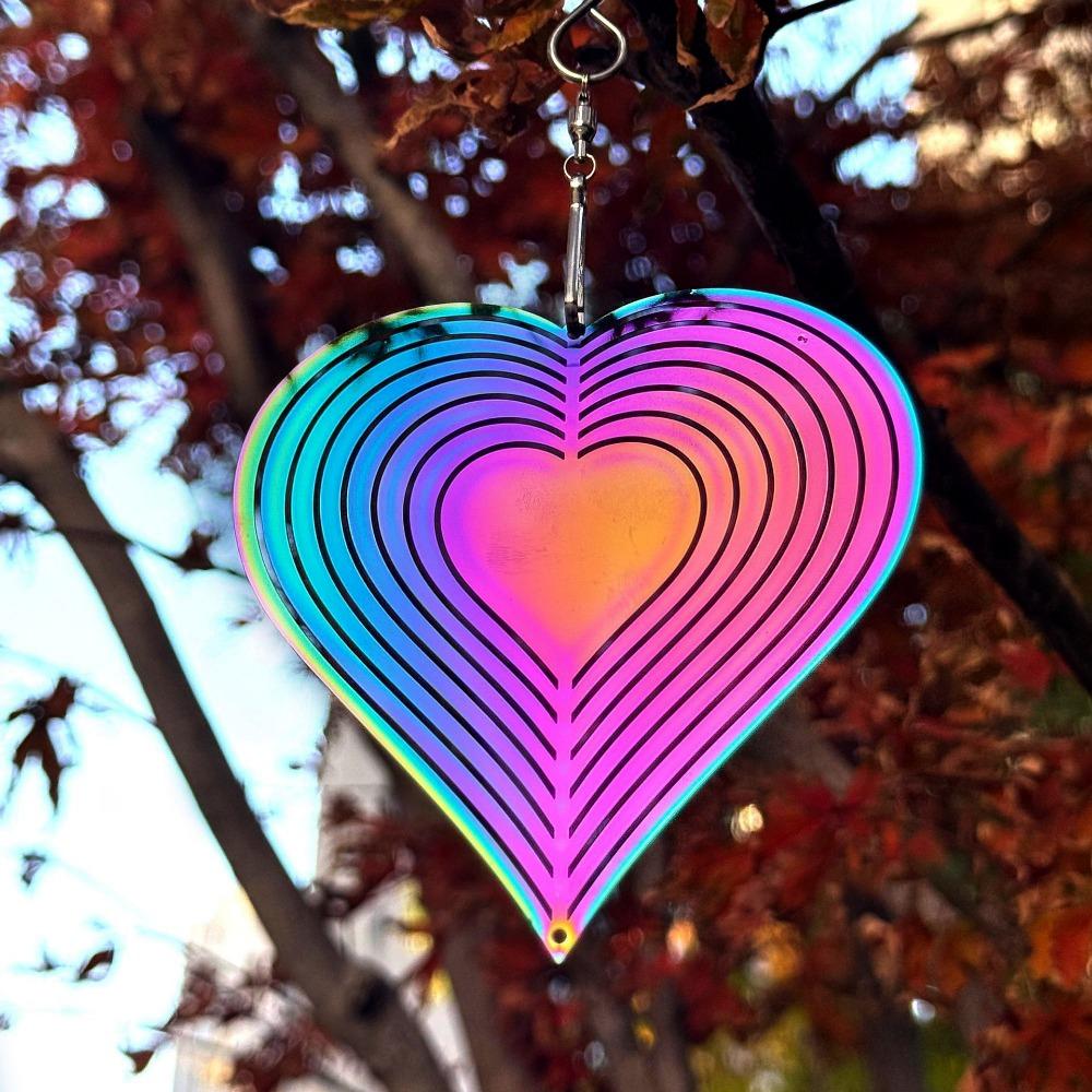 3D Flowing Wind Spinner 10cm 10 Styles Yard Garden Mirror Rainbow Stainless Catcher Hanging Decor
