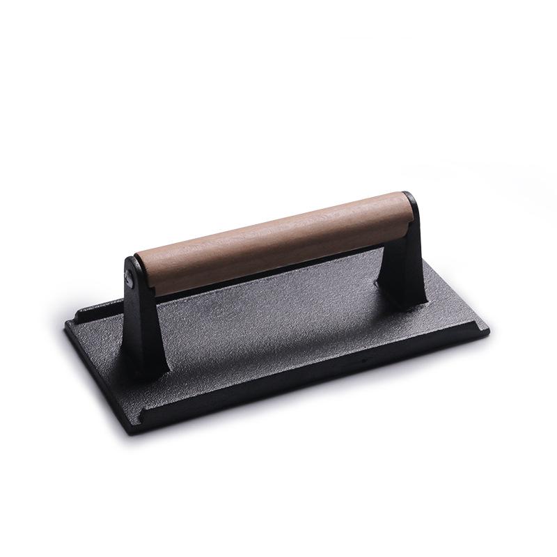 Cast Iron Meat Press: Thickened Rectangular, Round, and Square Grid Plates