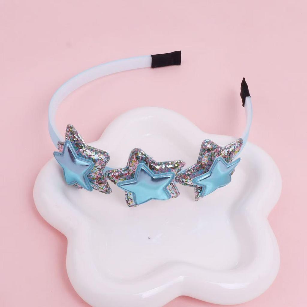Children's Gradient Rainbow Sequin Star Headband - Colorful Double Layer Party Hair Accessory