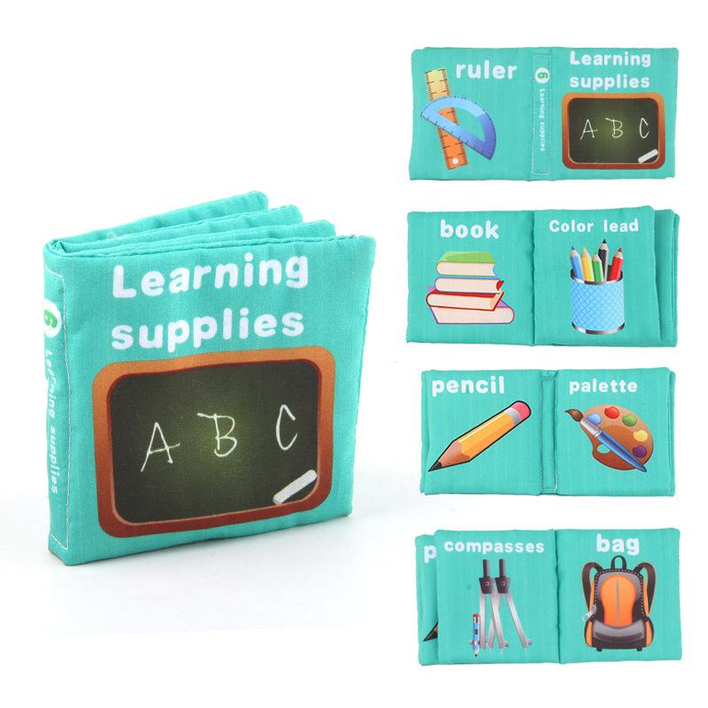 

Infant English Highquality Palm Soft Cloth Book Newborn Educational Early Learning