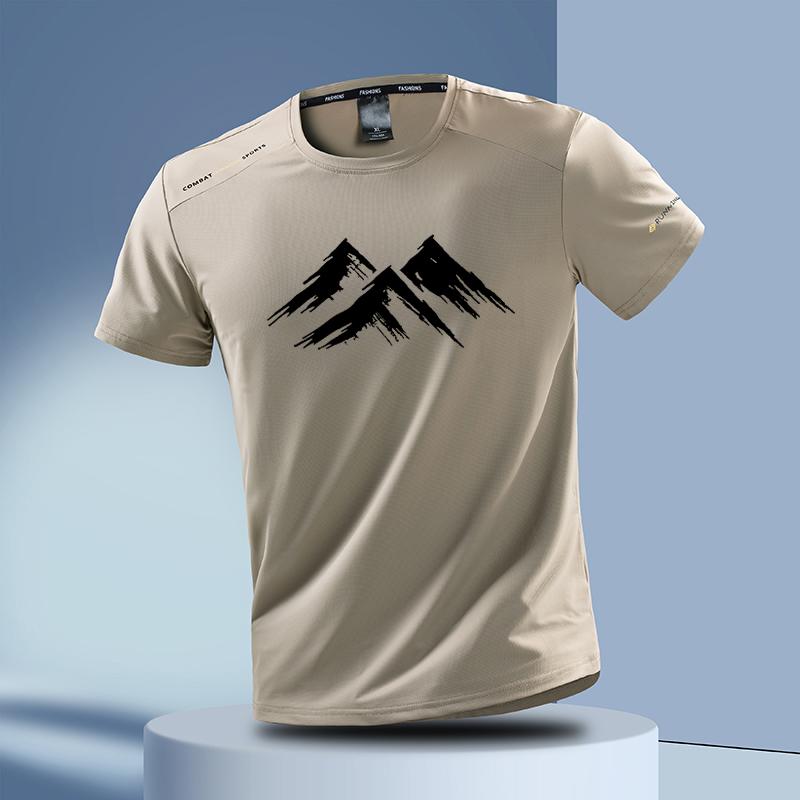 

Men Summer Cool Elastic Large Size Ice Silk Short Sleeve Daily Casual T-shirt Male Sport Tee Tops S