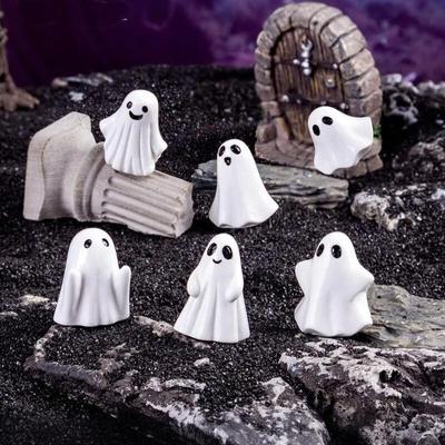 10 Pezzi Mini Fantasmi in Resina Miniature Spettrali Figure di Halloween Per Paesaggi in Miniatura Artigianato Fai da Te Espositori da Tavolo per la Casa Ornamenti
