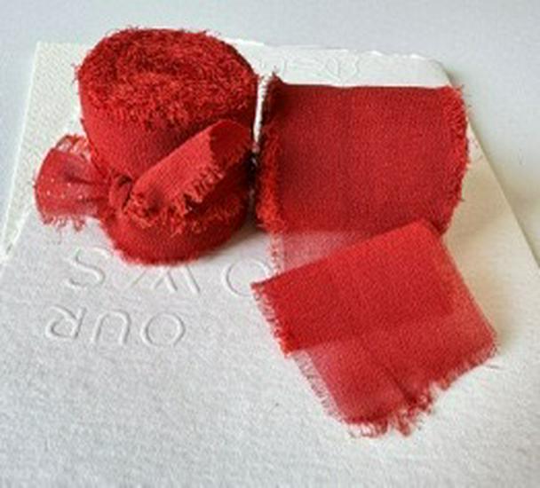 Hand-Torn Raw Edge Chiffon Ribbon Bouquet Streamer for Wedding Flowers