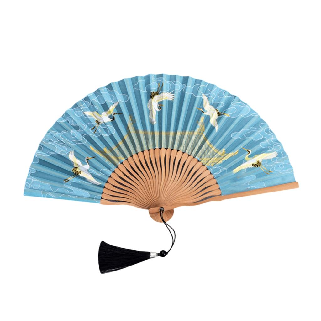 Exquisites Handmade Folding Hand Fan Bamboos Silk Fan Showcasing Aesthetic Suitable For Traditional Art And Lifestyle