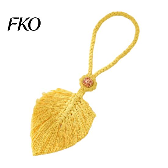 Hand-Knotted Curtain Strap Braided Leaf Tieback, Boho Cotton Rope Holder, Fringe Living Room Tieback Edge Knotted Draperies Holder for Bedroom