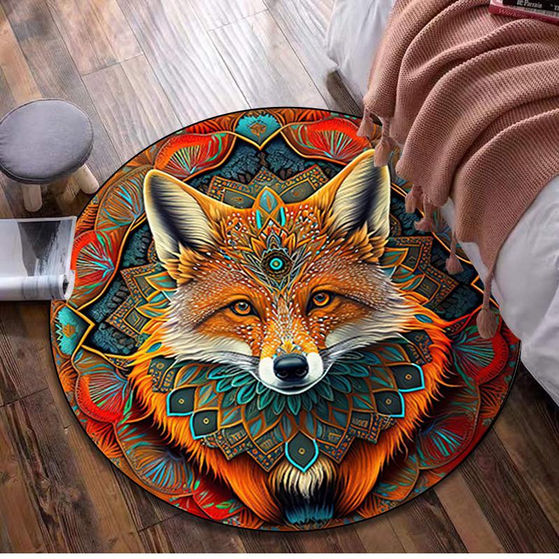 Animal Circular Rug - Office Decorative Carpet For Living Room Bedroom Door Mat Floor Rug Computer Chair Area Rug