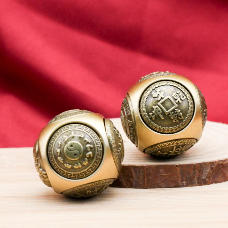 Popular brass rotating handle piece, six-sided rotating combination for attracting wealth and treasures, multi-sided rotating st