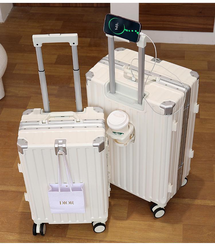 Durable Universal Wheel Leather Trolley Suitcase: Multipurpose Carry-On for Men and Women