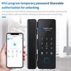 Fingerprint Glass Door Lock Bluetooth Sliding Glass Door Smart Lock Electronic Rfid Card Lock Hahalock APP Control