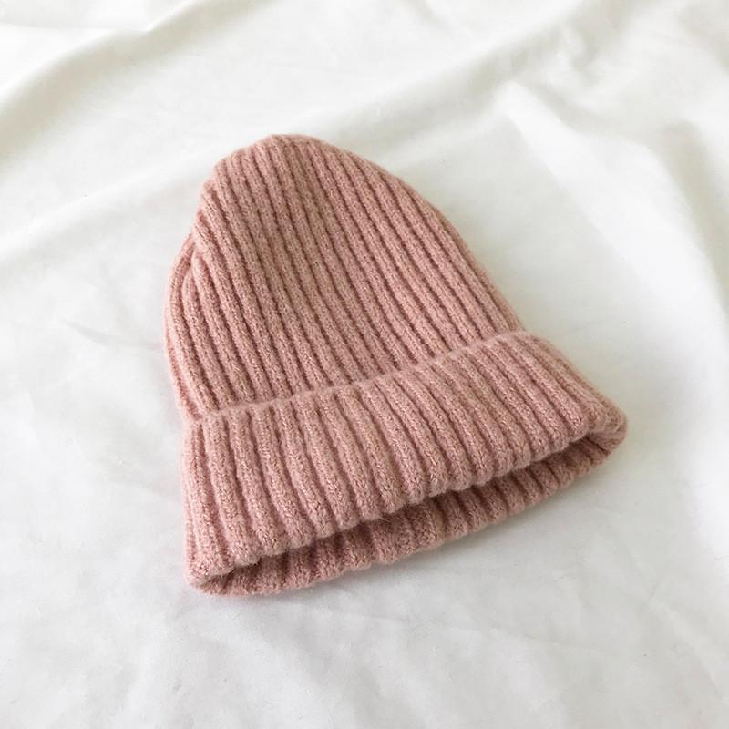 Warm Cotton Comfortable Knit Hat For Winter Versatile Colors Hightop Beanie
