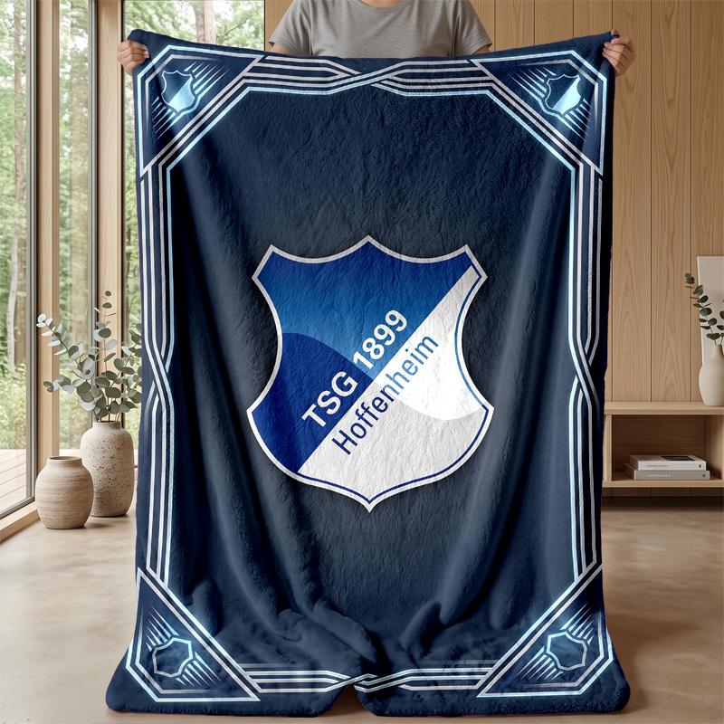 TSG Hoffenheim FC Weiche Flanell-Fleece-Decke Leicht Gemütlich Warm Überwurfdecke für Sofa Bett Heimdekoration