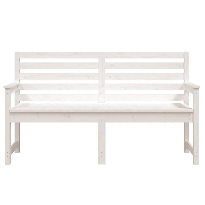 VidaXL Banc de jardin blanc 159,5x48x91,5 cm bois massif de pin 824068