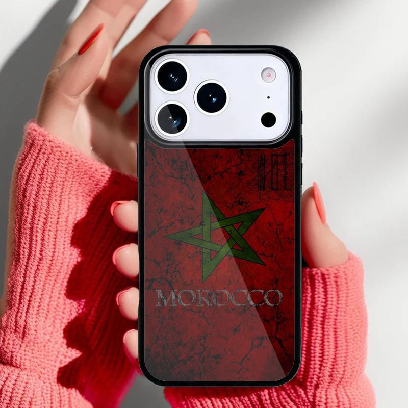 Morocco Flag Coat Of Arms Phone Case for iPhone 17 Air 16e 15 14 13 Pro Max Back Cover for 12 11 Pro Coque