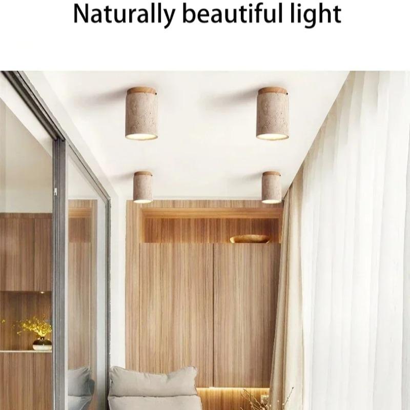 Modern Traverten Taş Tavan Lambası Koridor Fuaye Yatak Odası Koridoru Gömme Merdiven İç Aydınlatma Armatürü Ev Dekoru