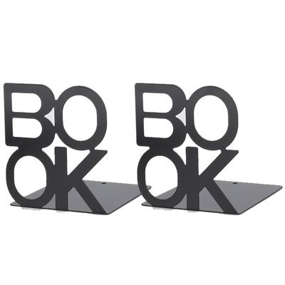 1Pair BOOK Characters Shape Book Stand Metal Bookends for School Home Table Decor(140mm)