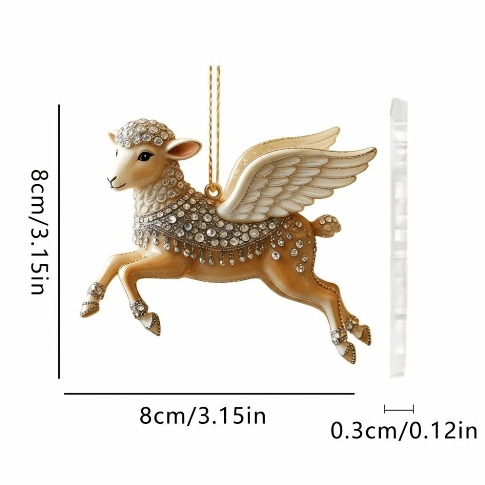 2D Flat Goat Pendant Shining Animal Hanging Decoration Zodiac Goat Souvenir  Shop Window Display