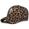 Unisex Cross Embroidery Leopard Print Baseball Caps Spring Autumn Outdoor Adjustable Casual Hats Sunscreen Hat Sports Cap