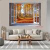 2D flat product, 1 piece - Autumn Forest Scenery, Printed Banner Background, Party Decoration