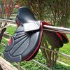 Leather Jumping/Close Contact, Double Flap Changeable Gullets Saddle, Size 17", 17.5",18"