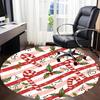 1pc Candy Canes Office Round Rug, Non-slip, Soft and Durable Office Rug for Interior Decoration, Perfect for Office, Beautiful Decoration yy260324100