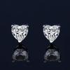 S925 Sterling Silver Moissanite Heart-Shaped Stud Earrings - Korean Style, High-End Jewelry