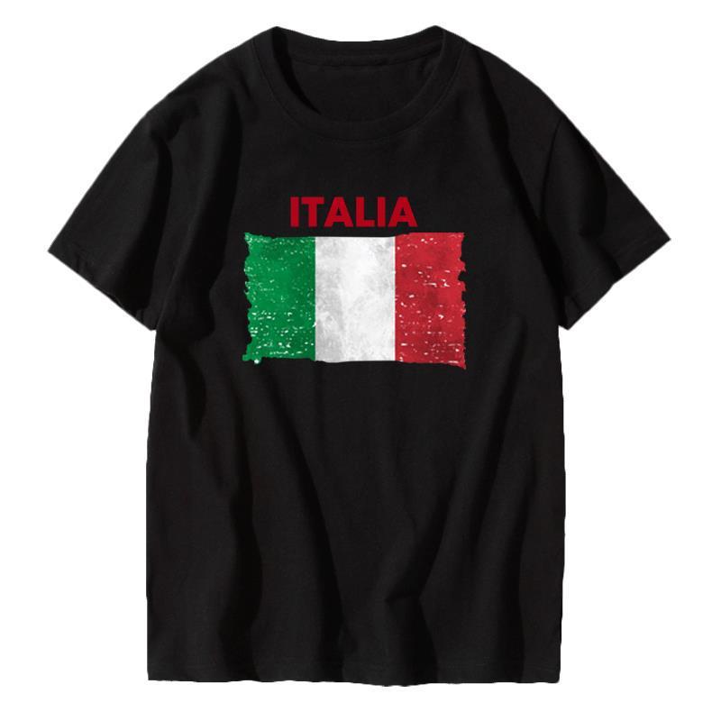 Different Countries cotton Short Sleeve American Canada Spain Flag Arts Classic Sleeve Men Women Loose Half Sleeve