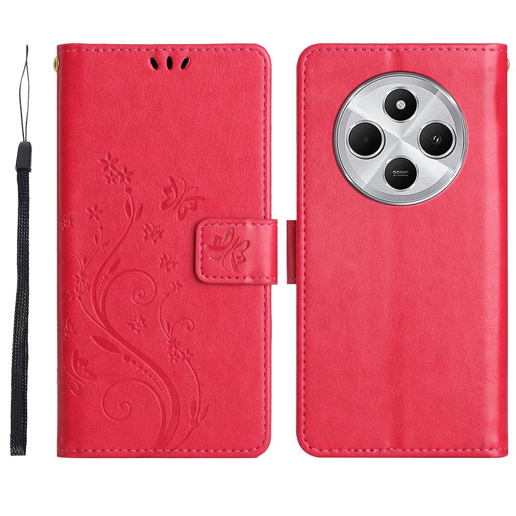 For Xiaomi Poco C75 4G/Redmi 14R 5G/14C 4G Case Pattern Imprint PU Leather Phone Wallet Cover with Strap