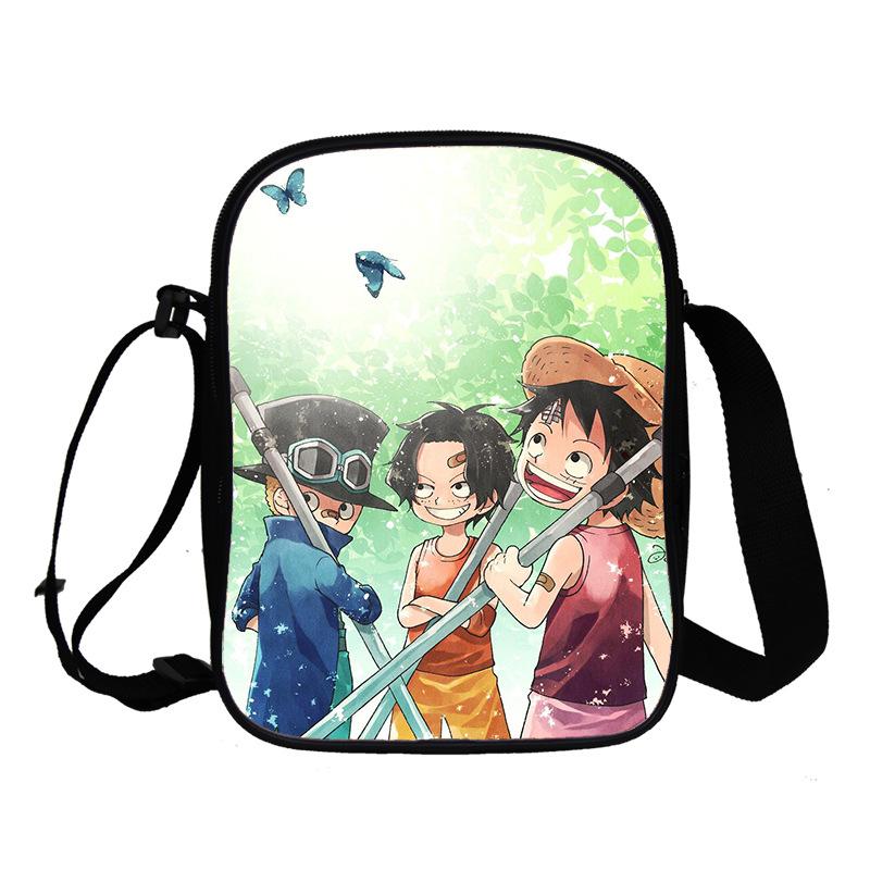 Animation Peripheral Messenger Bag, Primary And Secondary School Student Schoolbag 3D Full Color Printing Double-Layer Shoulder Bag Portable