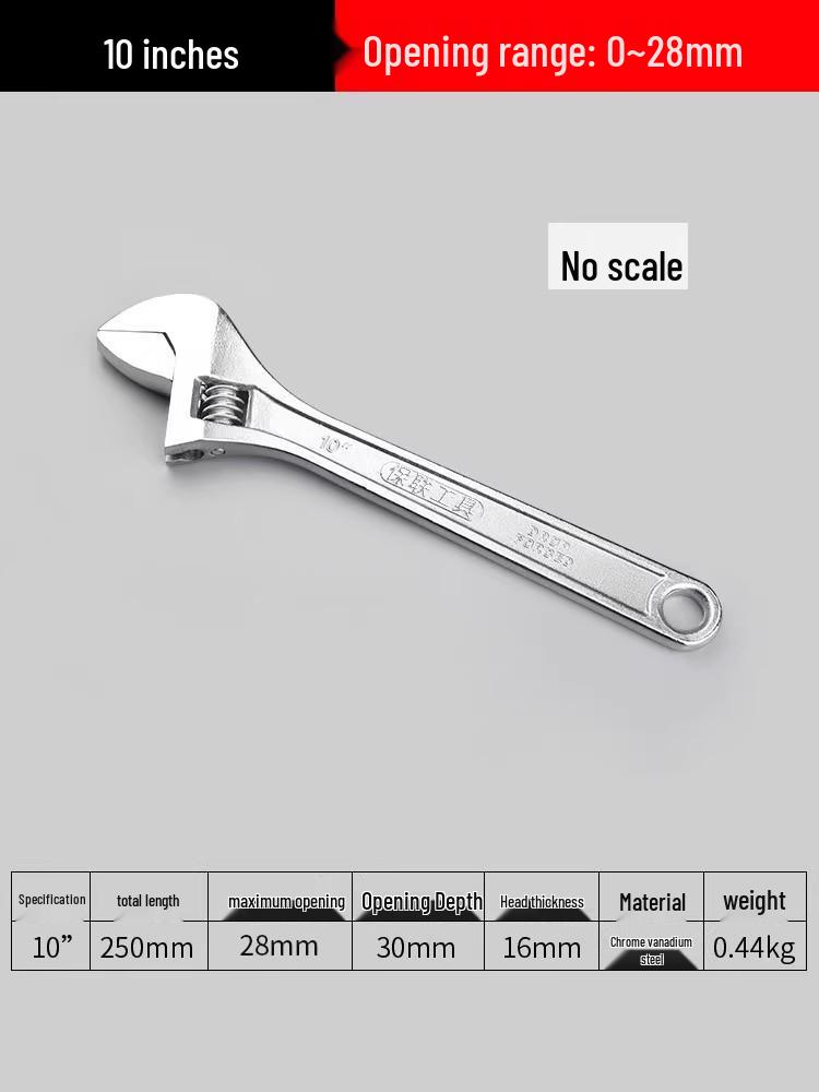 Universal Adjustable Wrench Tool Set with Large Opening - Multifunctional Pipe and Small Wrench
