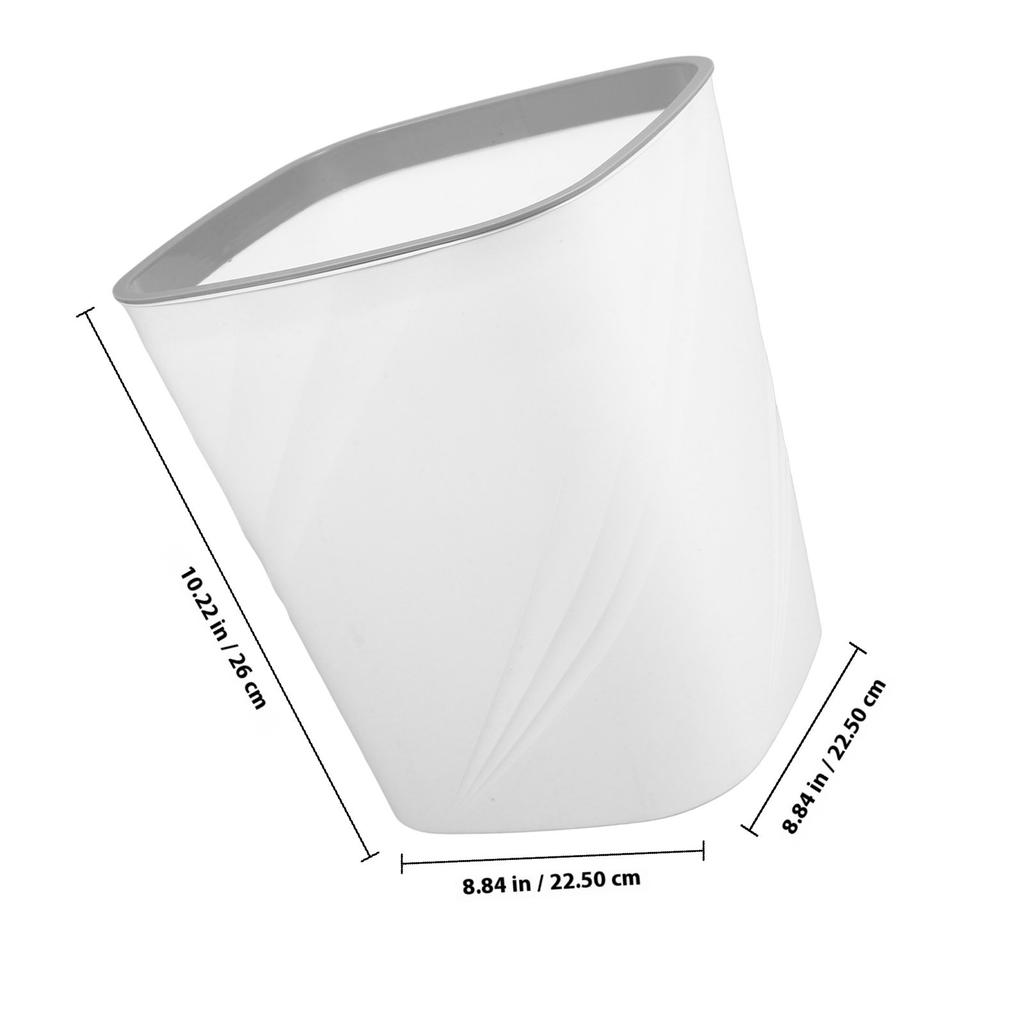 Large Capacity Trash Plastic Rectangular Garbage Bin Open Top Press Ring for Office Kitchen Bathroom Home Use