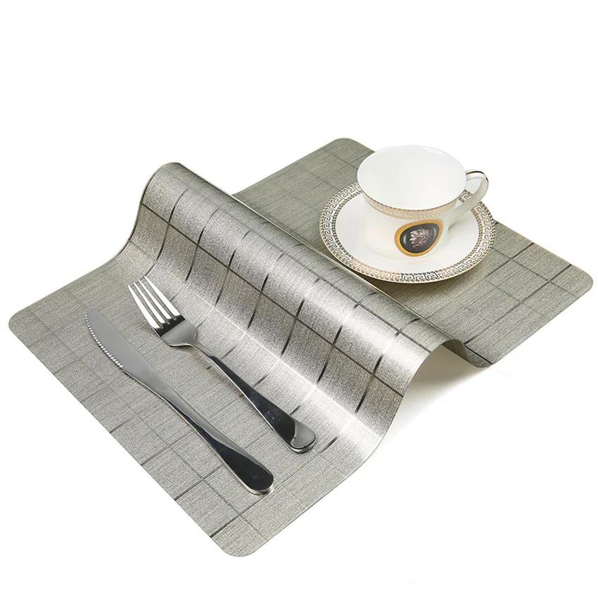 Waterproof Anti-oil Placemat PVC Dining Table Mat Golden Disc Pads Bowl Pad Coasters Table Cloth Pad Slip-resistant Pad 2/4/6pcs