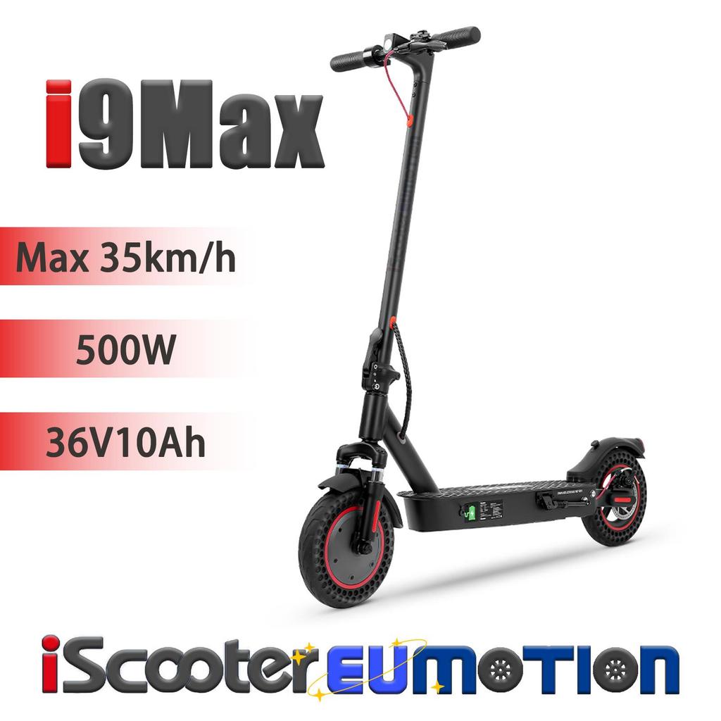 iScooter i9Max Foldable Commuter E-Scooter for Adults 500W, 36V10Ah, Full Suspension, APP Control, IP54 Waterproof, 10" City Road E-Scooter