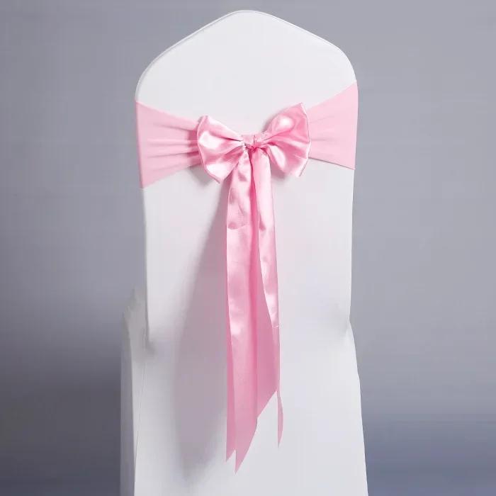 Wedding Decoration Satin Chair Sash Colour Design Bow Tie Birthday Party Festival Hotel Show Shiny Look Luxury Dining Room