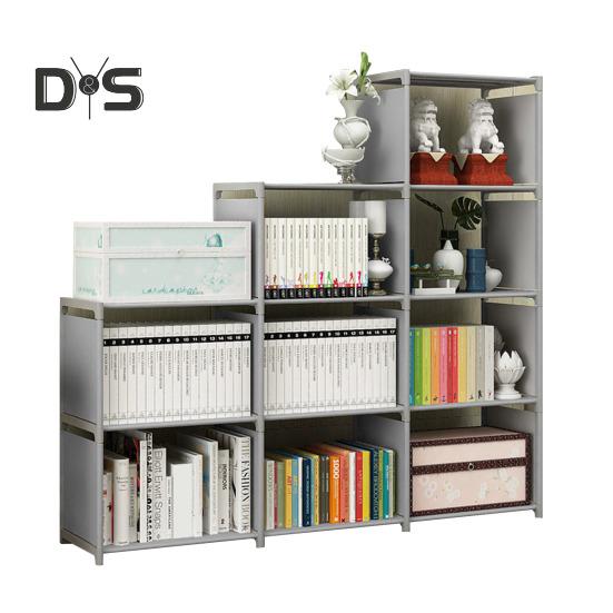 Storage Rack Easy Assembly Metal Tubes Non-Woven Fabric Dustproof Waterproof Large Capacity Book Organizer
