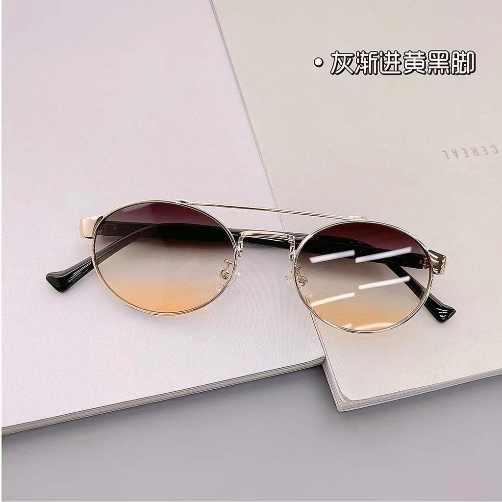 Fashion Style Sunglasses Designer Oval Shape Double Bridge Men Sun Glasses Holiday Travelling Female Sunglass