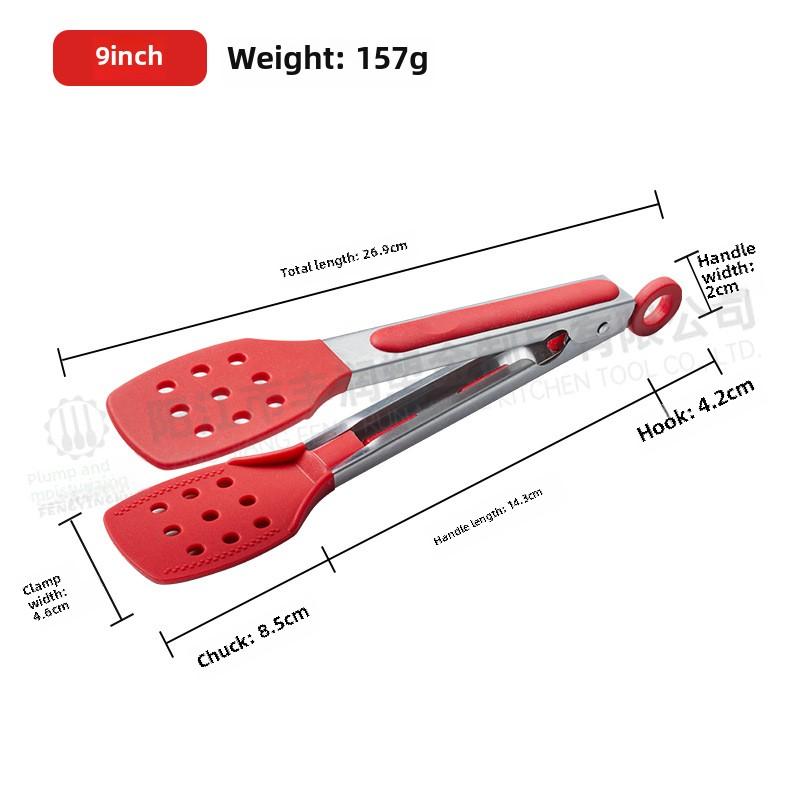 

In Stock Silica Gel Food Clip Thickened Stainless Steel Food Tong Outdoor BBQ Clamp Buffet Bread Steak Barbecue Clip
