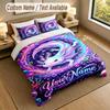 Fantasy Magic Theme Personalized 3Pcs Bedding Set Custom Text & Name 1 Sheet 2 Pillowcases Household Bedding 1pc