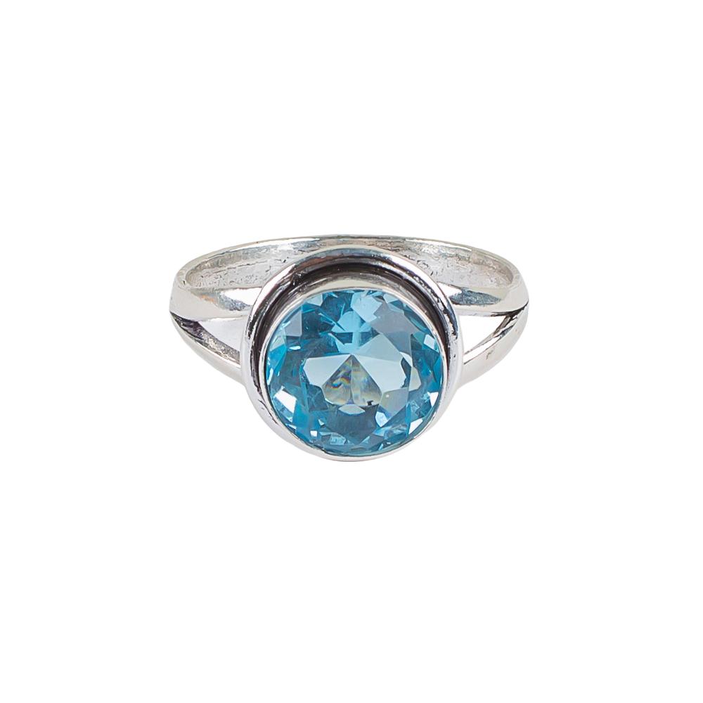 Natural Sky Blue Topaz Gemstone 925 Sterling Silver Jewelry Handmade Boho Ring RR-11-7