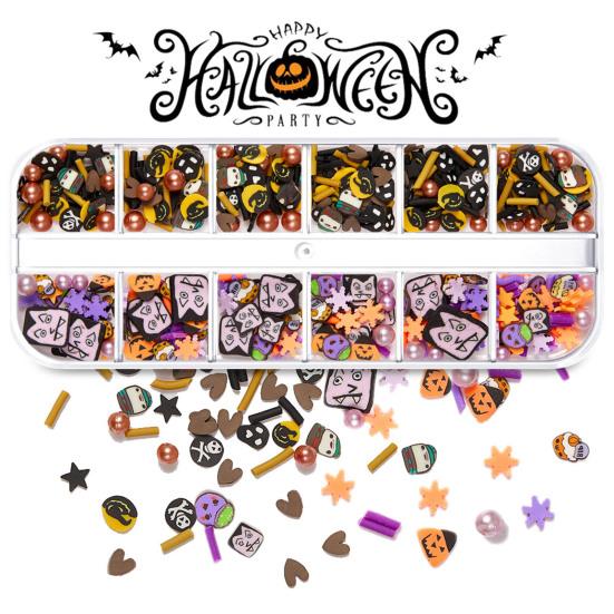 1 Box Nail Sequins Ultra-Thin Bright Color Shiny Visual Effect Enhance Atmosphere Soft Clay Halloween Themed Manicure Ornament Nail Sequins
